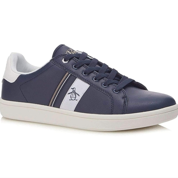 Original Penguin Mens Low Top Trainer Sneakers shoes sz 42 US 9 - Picture 1 of 13